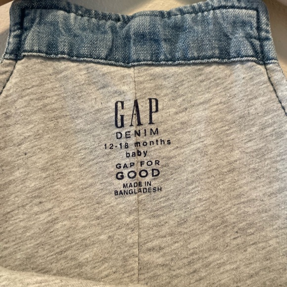 Baby Gap One-piece Denim Overalls lined size 12-18 months EUC - Picture 7 of 8